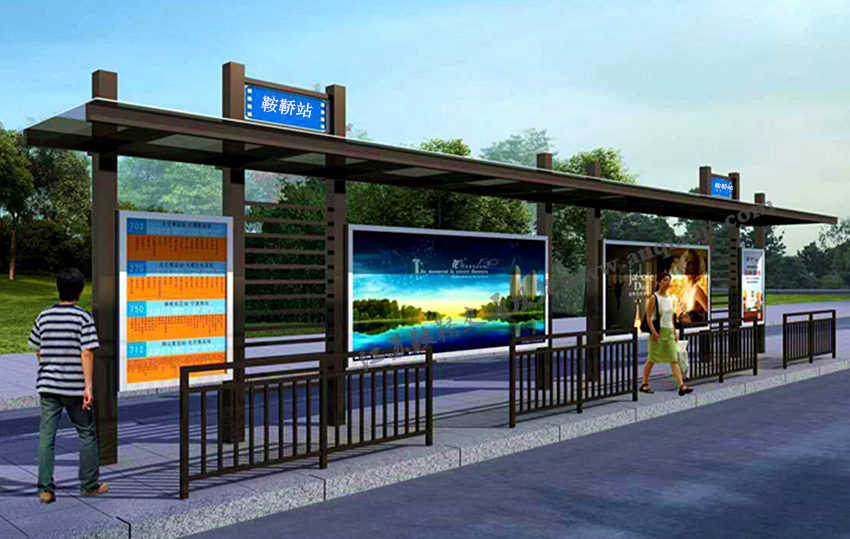 仿古候車(chē)亭AN1094-公交車(chē)站臺站亭公交站牌