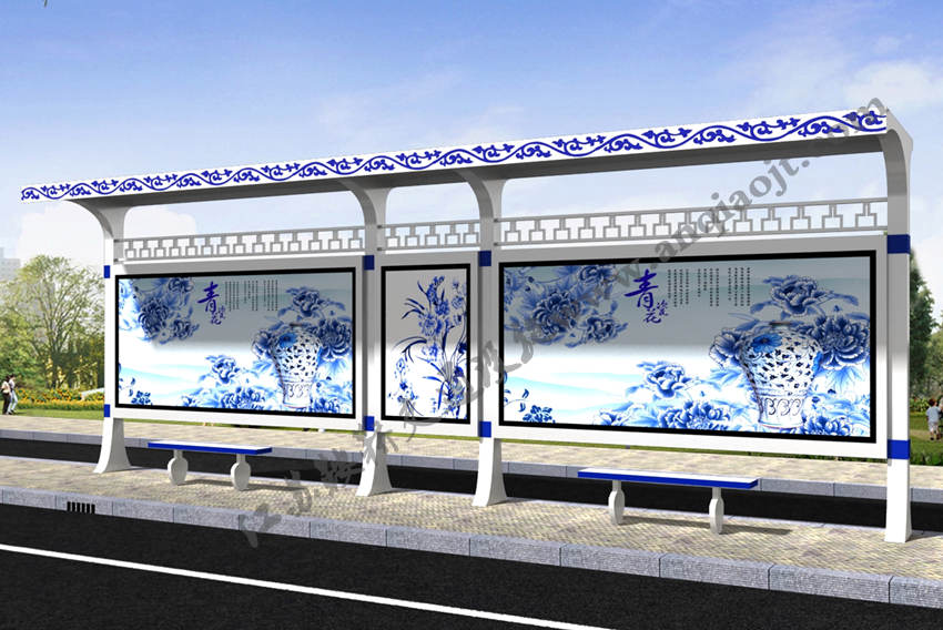 仿古候車(chē)亭AN1109-公交車(chē)站臺站亭公交站牌